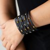 Paparazzi Accessories-Go-Getter Glamorous Black Rhinestone Wrap Bracelet