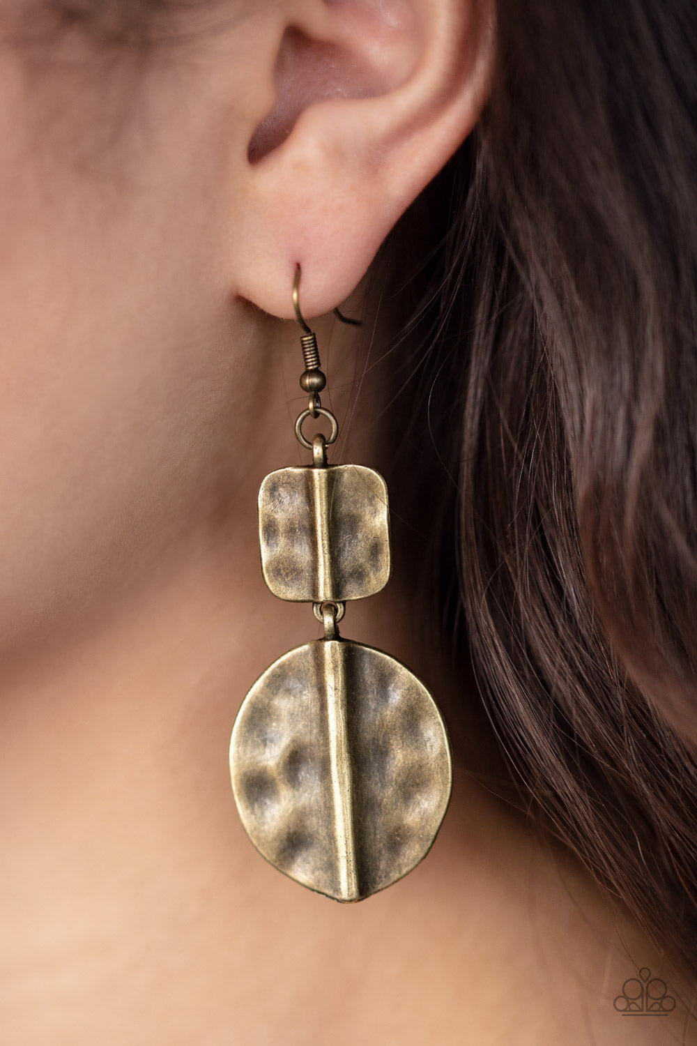 Paparazzi Accessories-Lure Allure Brass Earrings