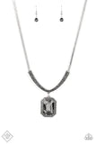 Paparazzi Accessories-Fit For A Drama Queen Hematite Fashion Fix Necklace Set