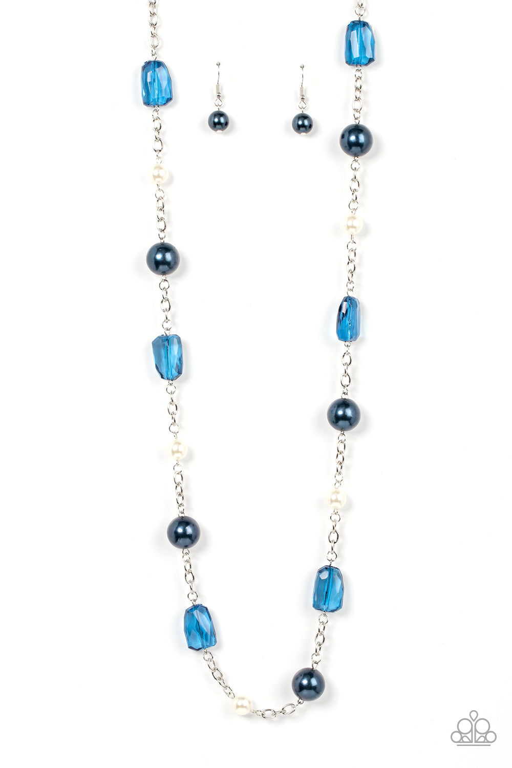 Paparazzi Accessories-A-List Appeal Multi Mykonos Blue Crystal Necklace Set