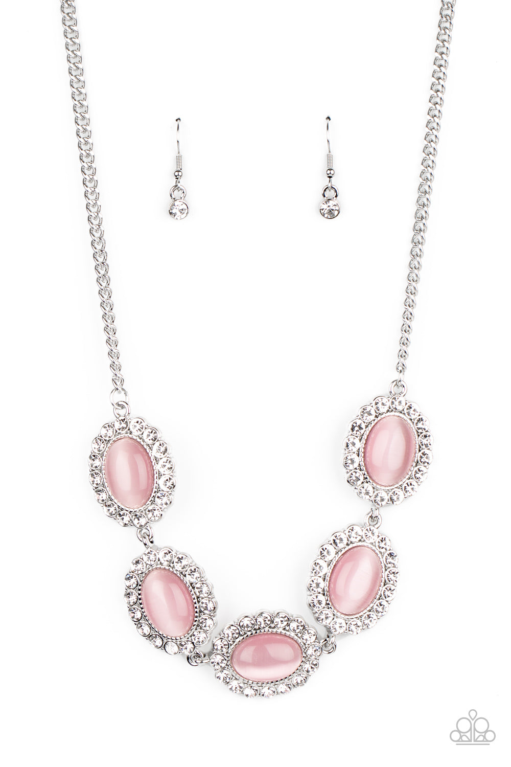 Paparazzi Accessories-A DIVA-ttitude Adjustment Pink Cat's Eye Necklace Set