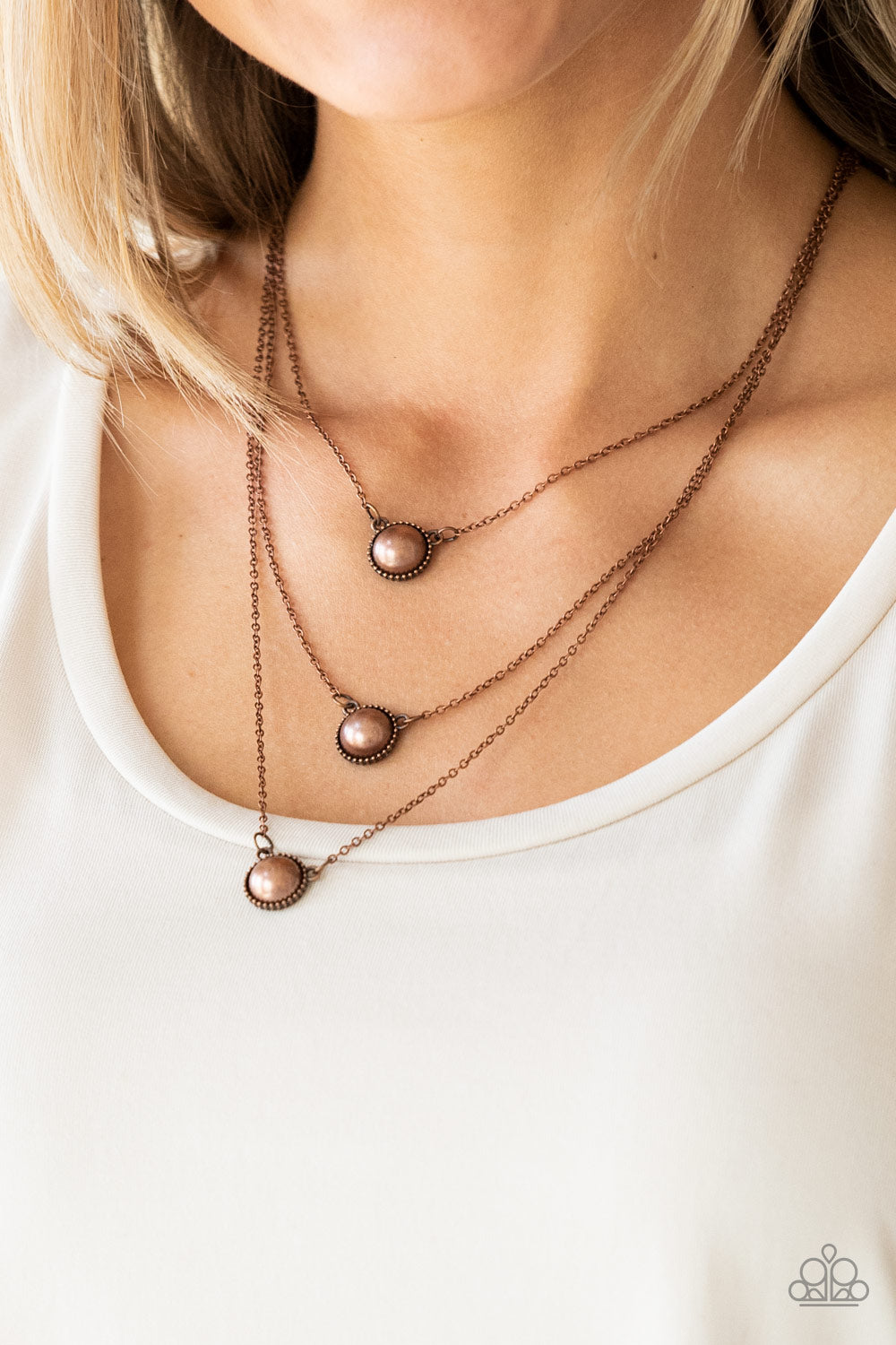 Paparazzi Accessories-A Love For Luster Copper Necklace Set