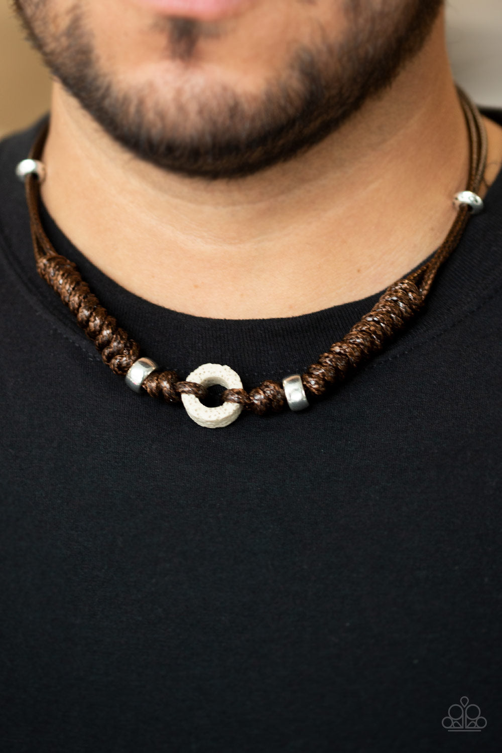 Paparazzi Accessories-Beach Cruise Brown Men's Neck Cord