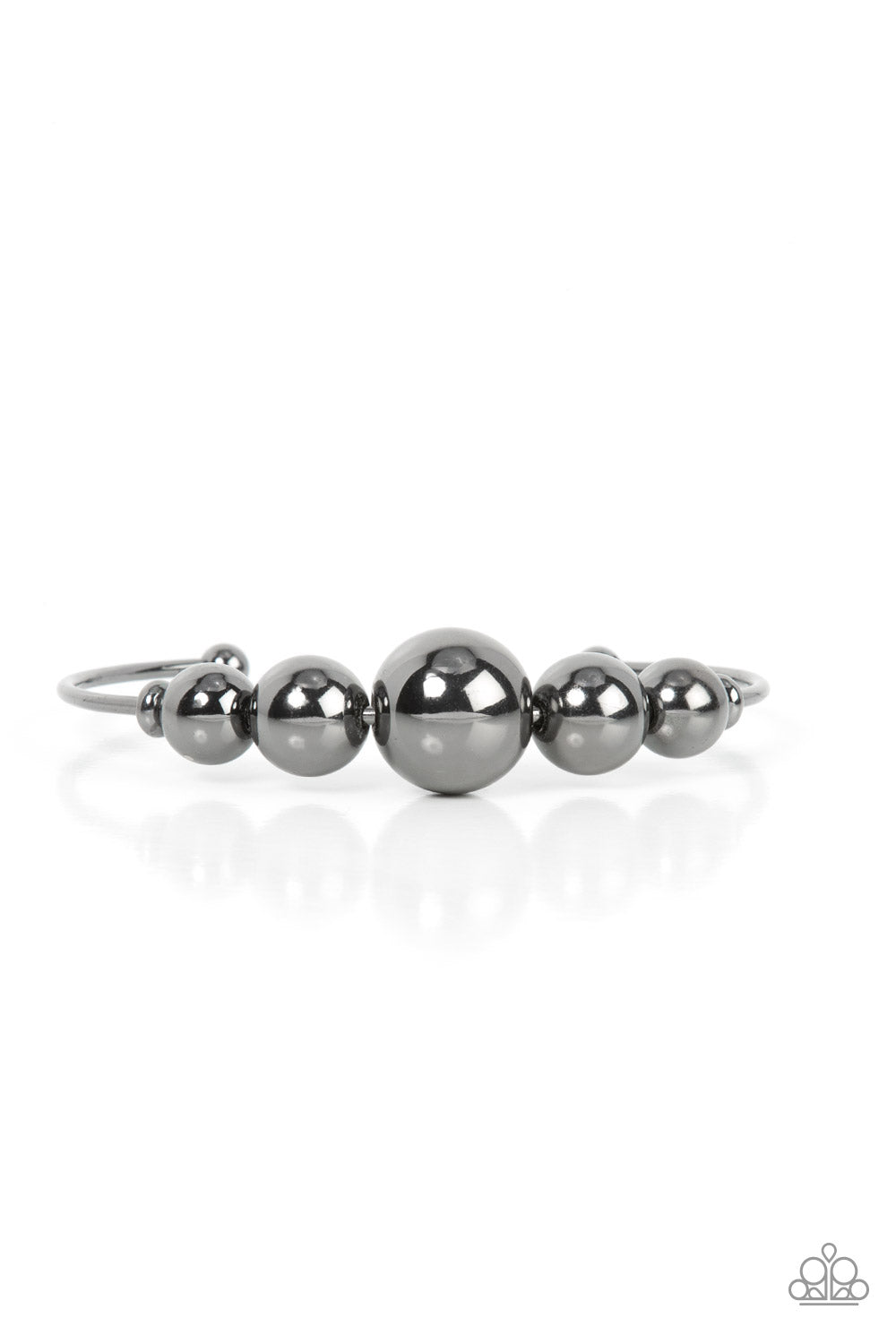Paparazzi Accessories-Bead Creed Black Oversize Beaded Cuff Bracelet