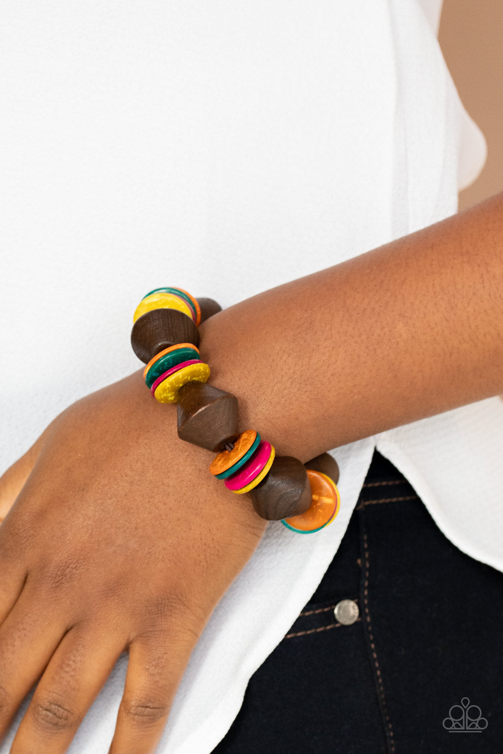Paparazzi Accessories-Bermuda Boardwalk Multi Wooden Bracelet