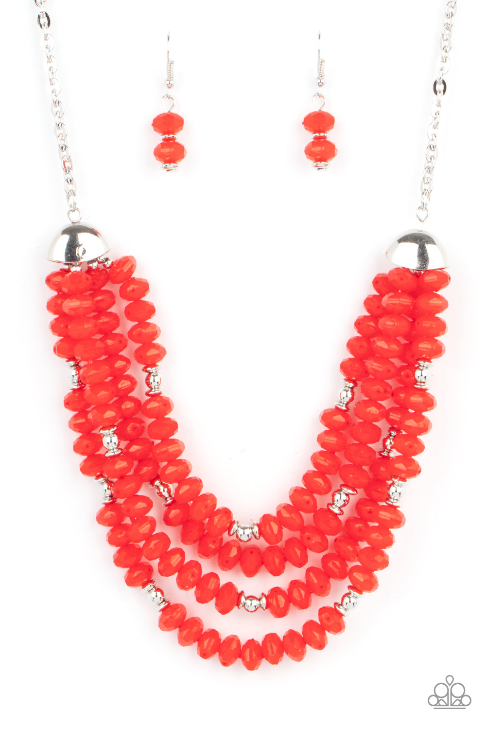 Paparazzi Accessories-Best POSH-ible Taste Red Opaque Necklace Set