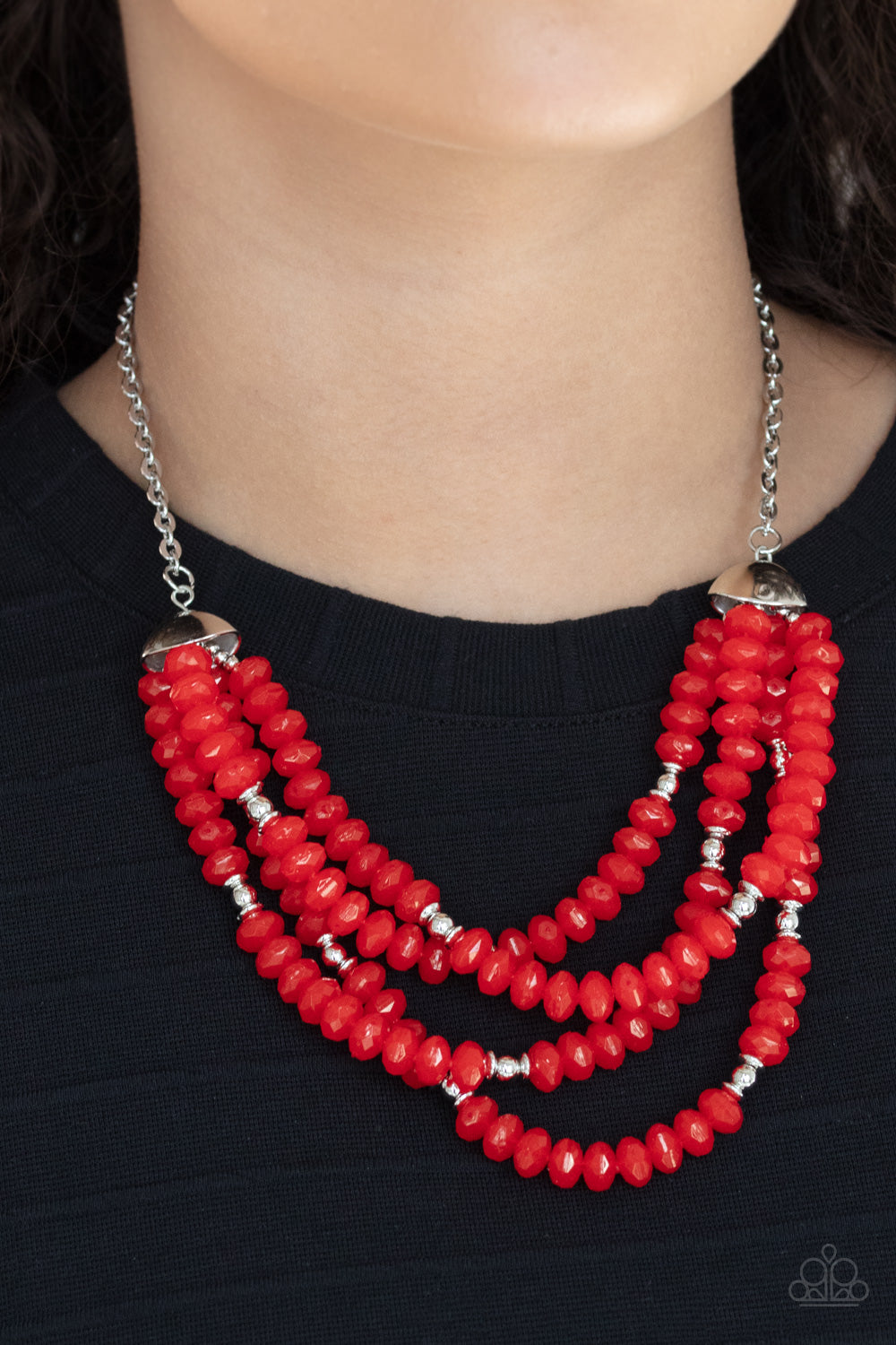 Paparazzi Accessories-Best POSH-ible Taste Red Opaque Necklace Set