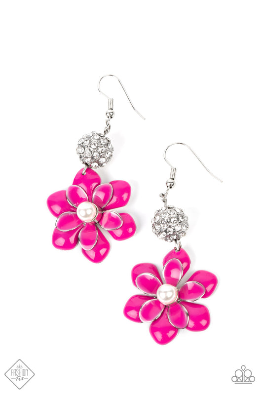 Paparazzi Accessories-Bewitching Botany Rink Flower Fashion Fix Earrings