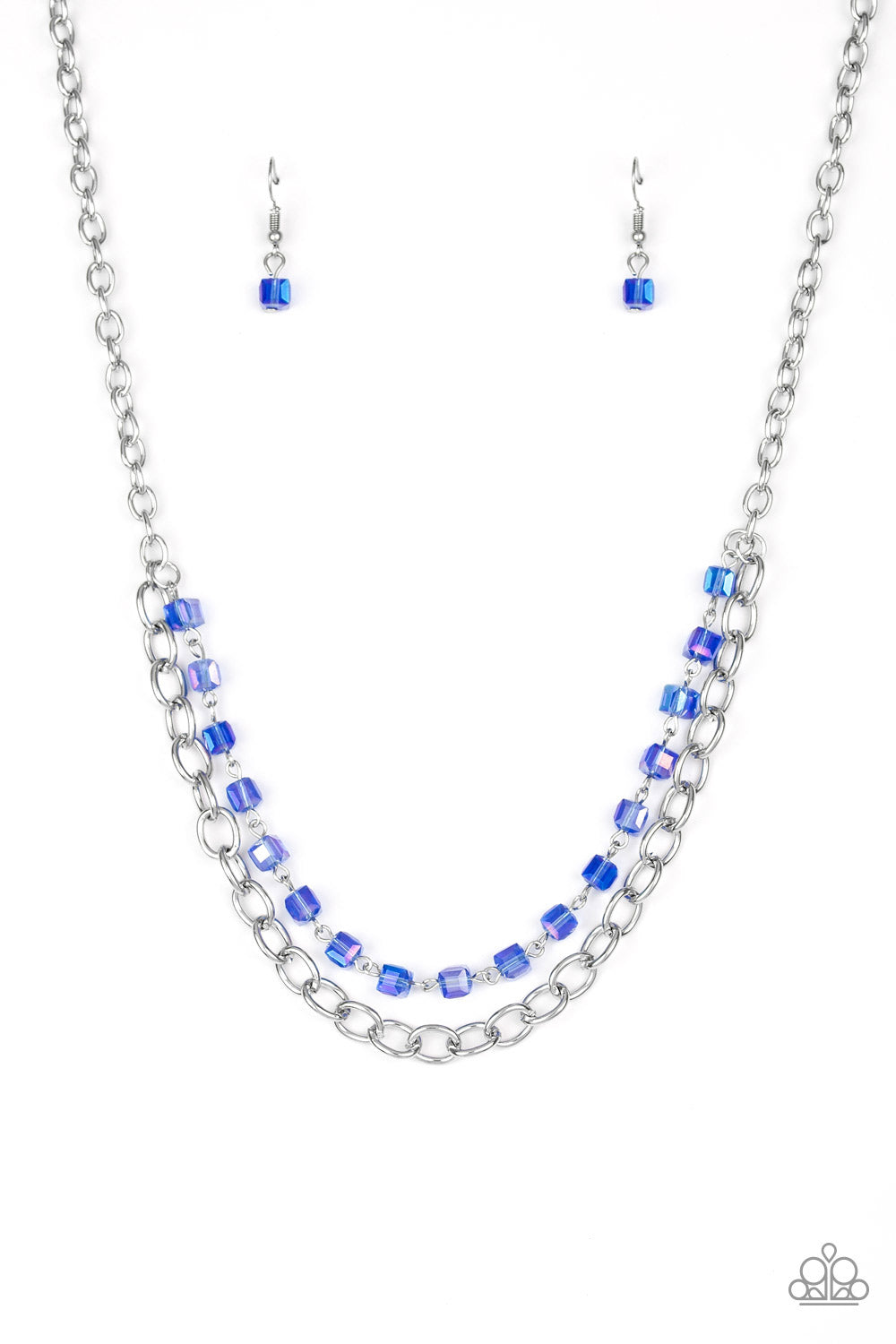 Paparazzi Accessories-Block Party Princess Blue Necklace Set