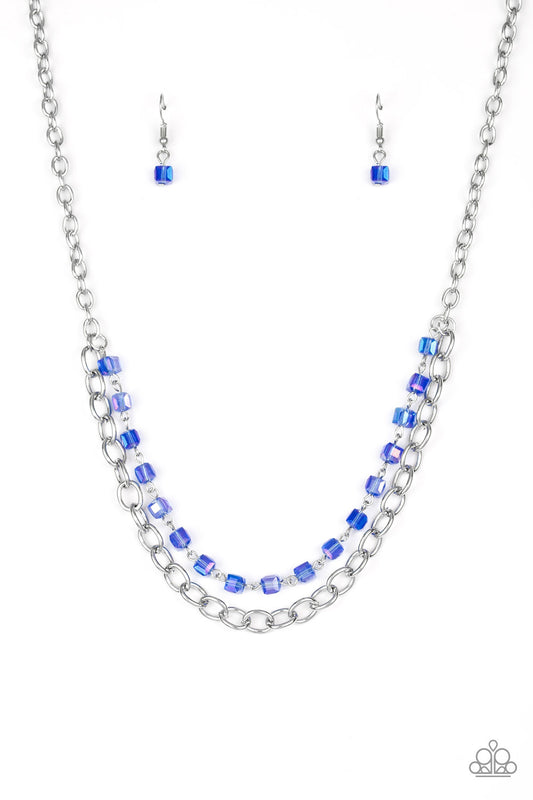 Paparazzi Accessories-Block Party Princess Blue Necklace Set