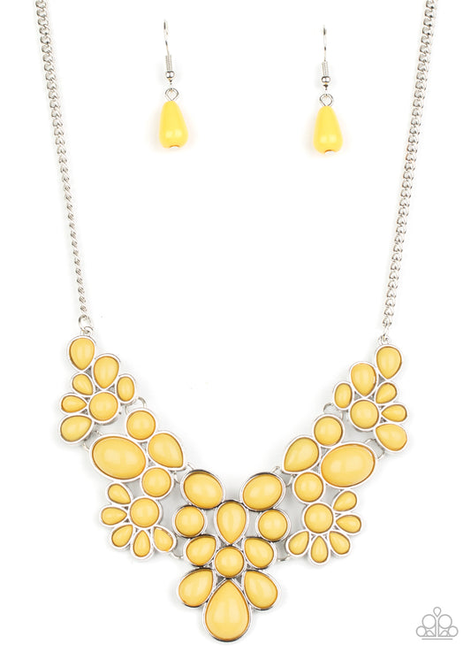 Paparazzi Accessories-Bohemian Banquet Yellow Necklace Set