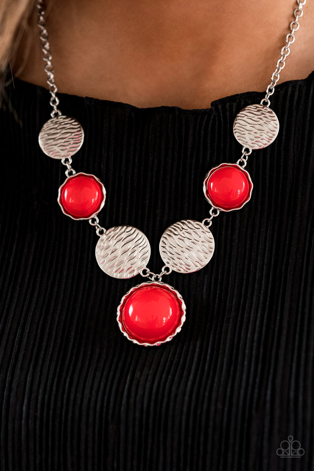 Paparazzi Accessories-Bohemian Bombshell-Red Necklace Set