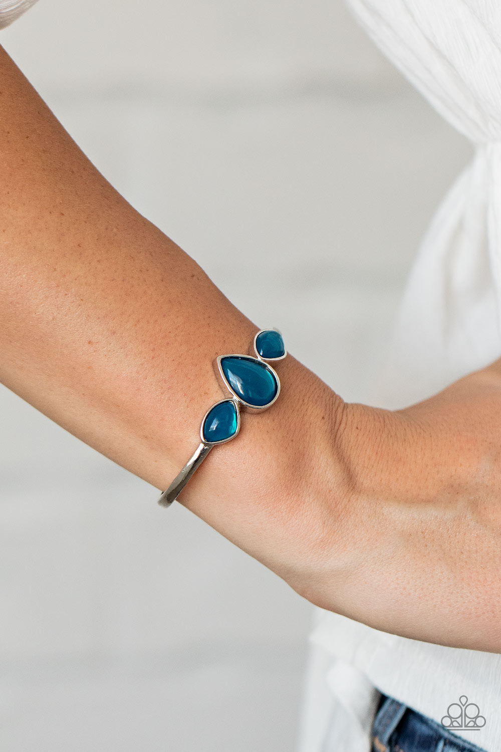 Paparazzi Accessories-Boho Beach Babe Blue Cuff Bracelet