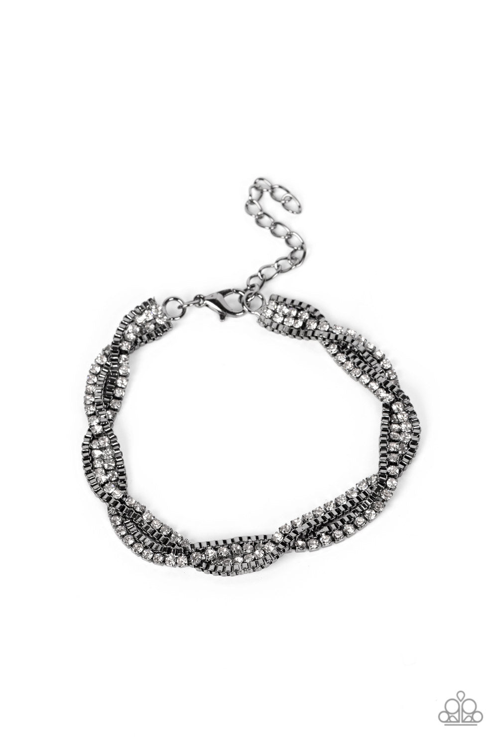 Paparazzi Accessories-Box Office Bling Black Box Glistening Chain Bracelet