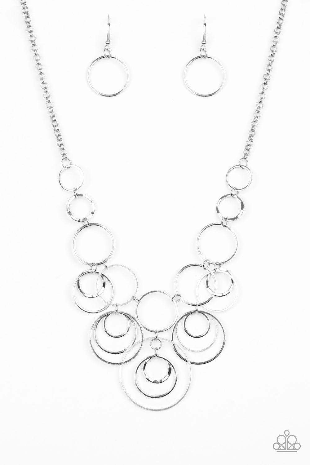 Paparazzi Accessories-Break The Cycle Silver Necklace Set