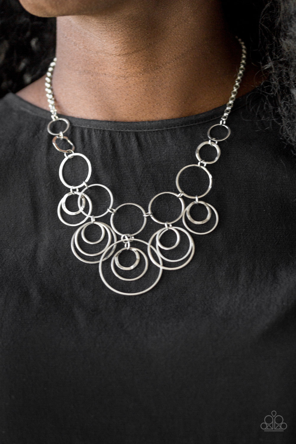 Paparazzi Accessories-Break The Cycle Silver Necklace Set