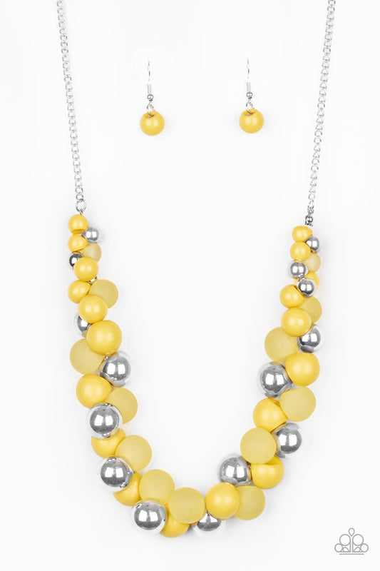 Paparazzi Accessories-Bubbly Brilliance Yellow Necklace Set