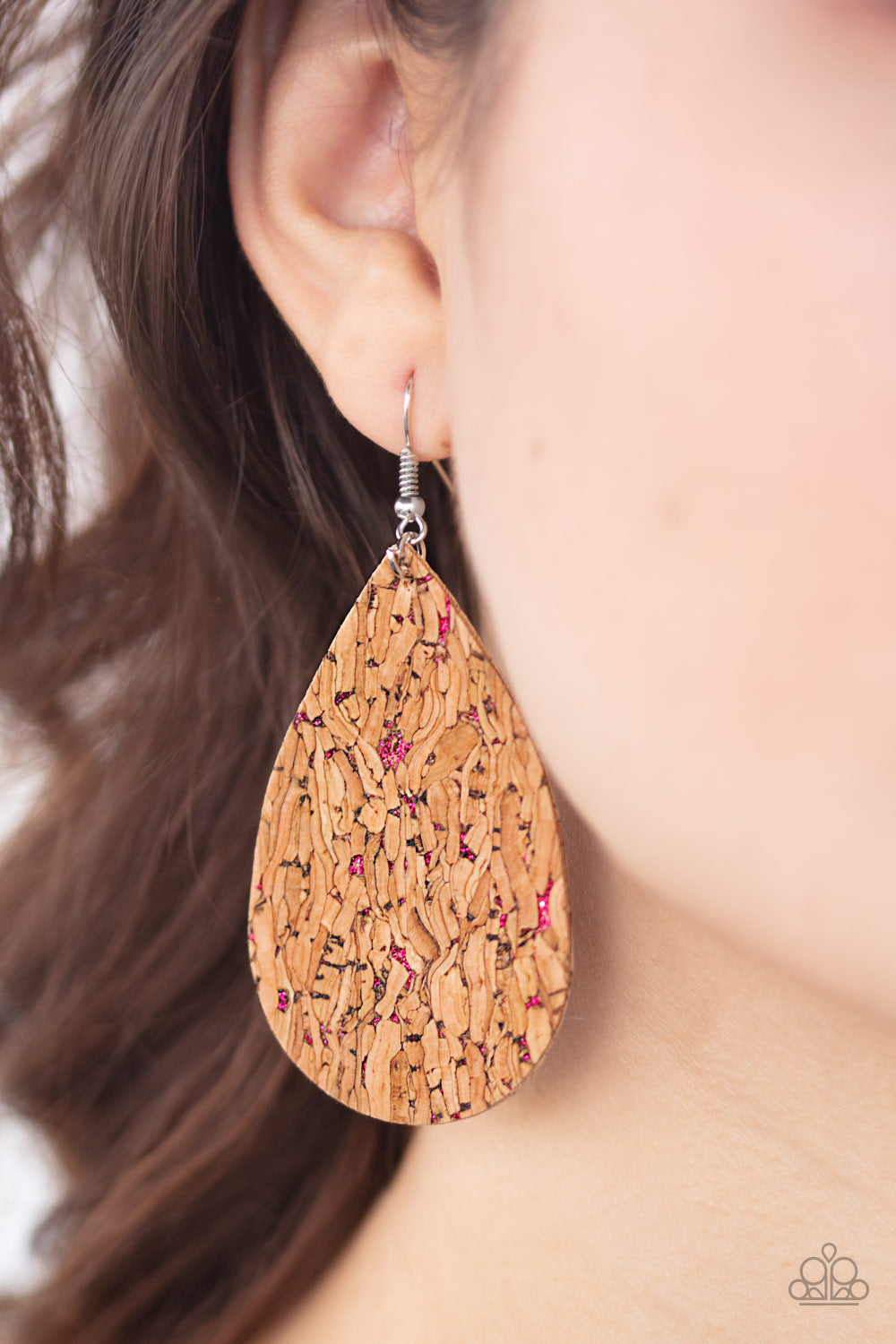 Paparazzi Accessories-Cork It Over Pink Earrings
