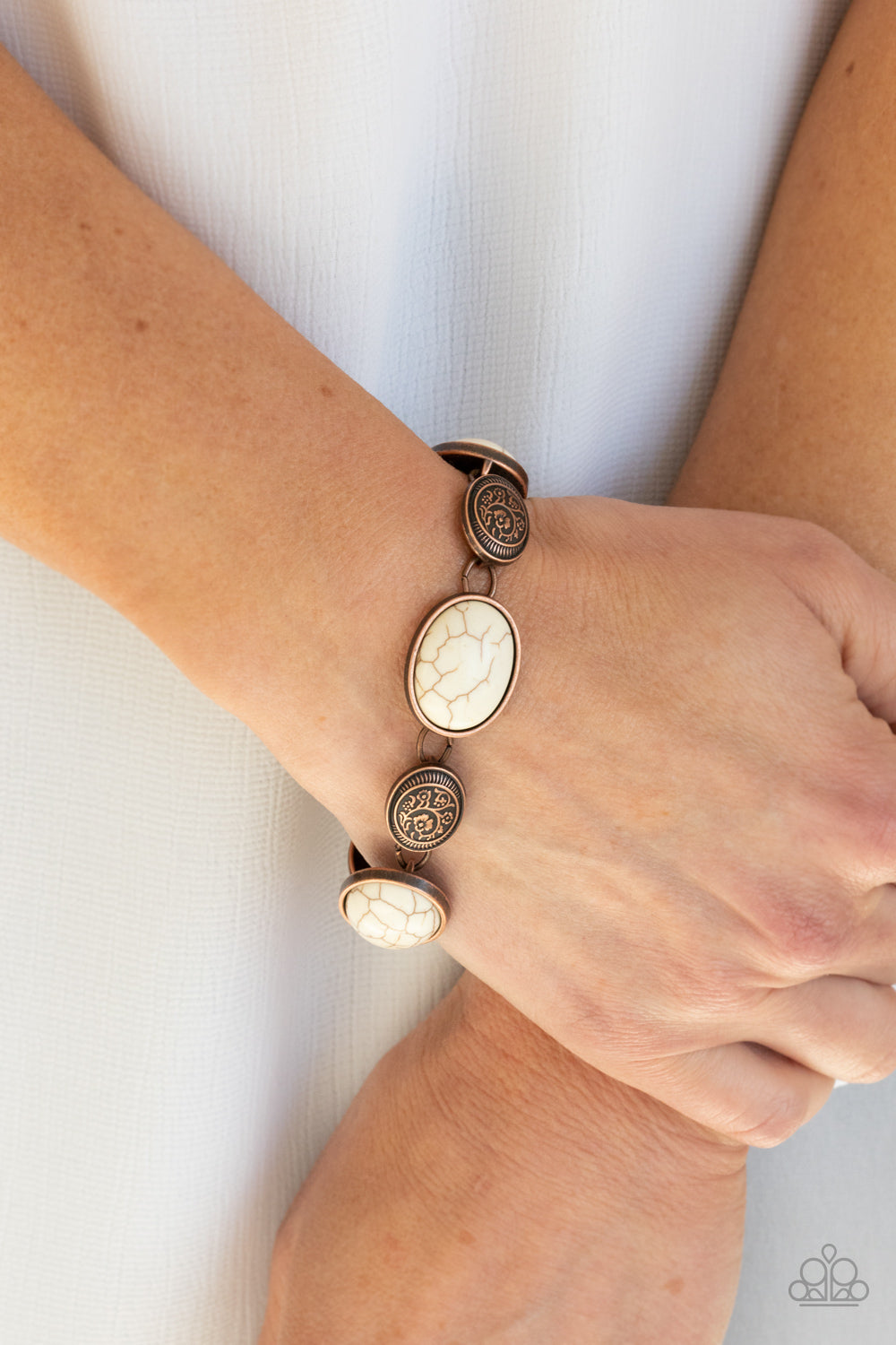 Paparazzi Accessories-Cactus Country Copper Stone Bracelet