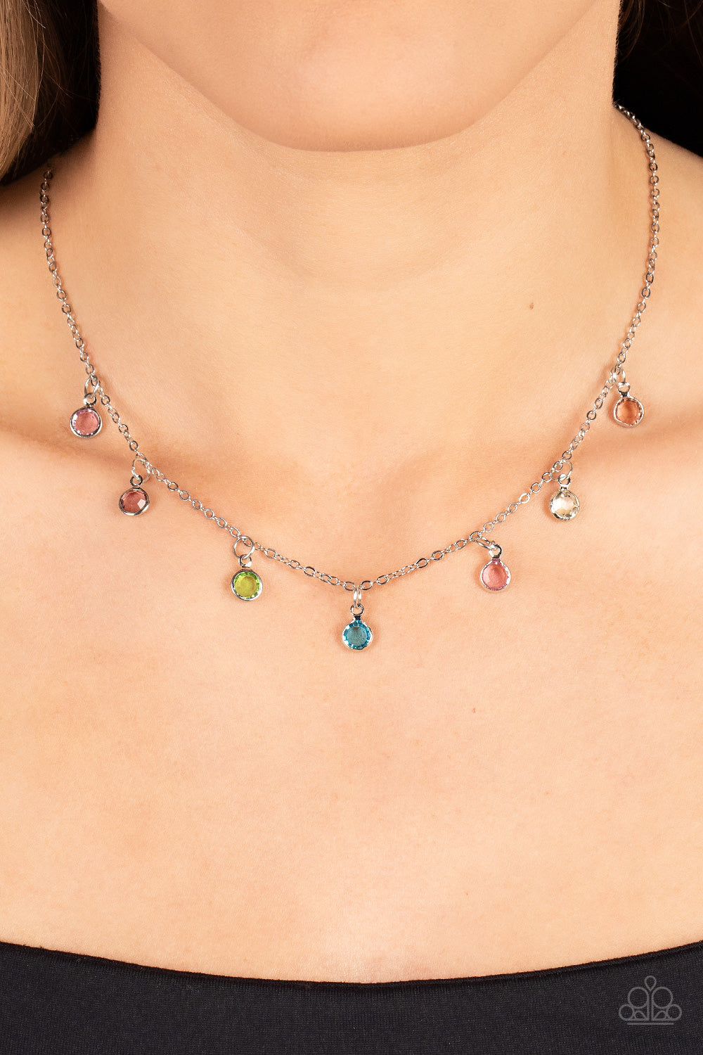 Paparazzi Accessories-Carefree Charmer Multi Colored Twinkle Gem Necklace Set