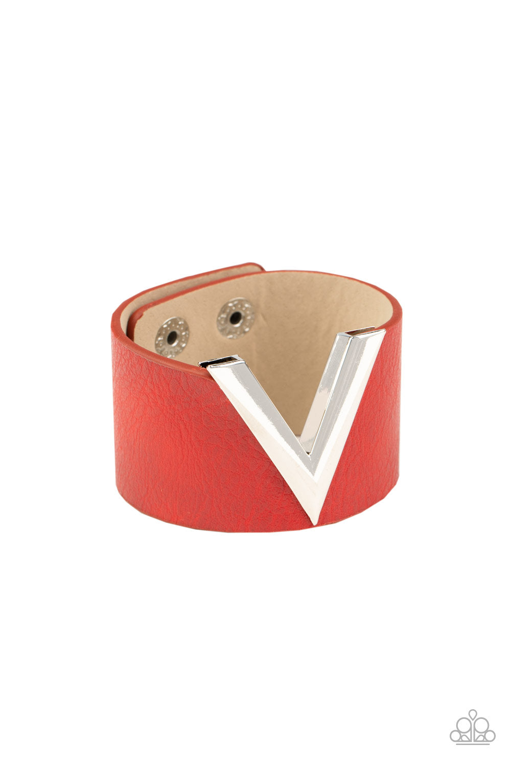 Paparazzi Accessories-Claws Out Red V-Shaped Bracelet