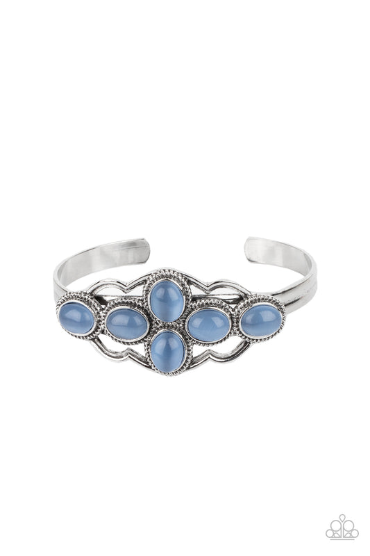 Paparazzi Accessories-Color Me Celestial Blue Cat's Eye Stone Bracelet