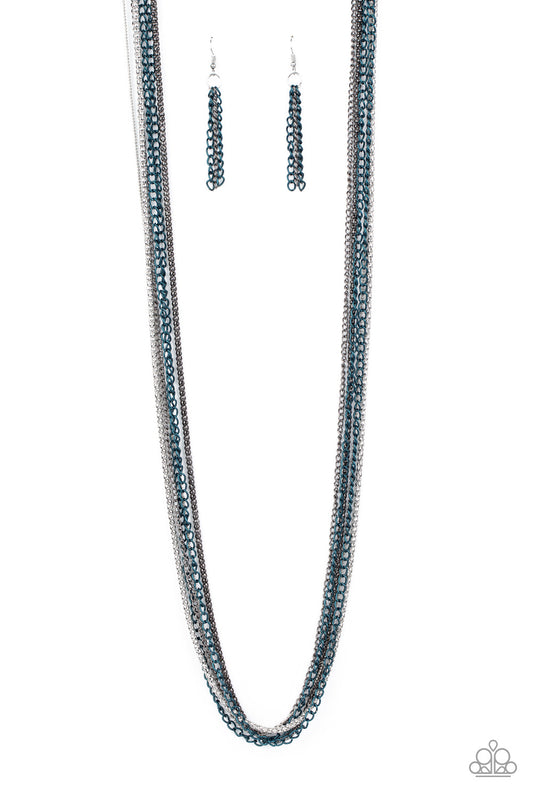 Paparazzi Accessories-Colorful Calamity Blue Necklace Set