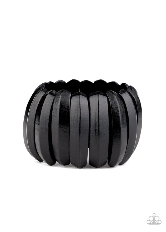 Paparazzi Accessories-Colorfully Congo Black Wood Bracelet