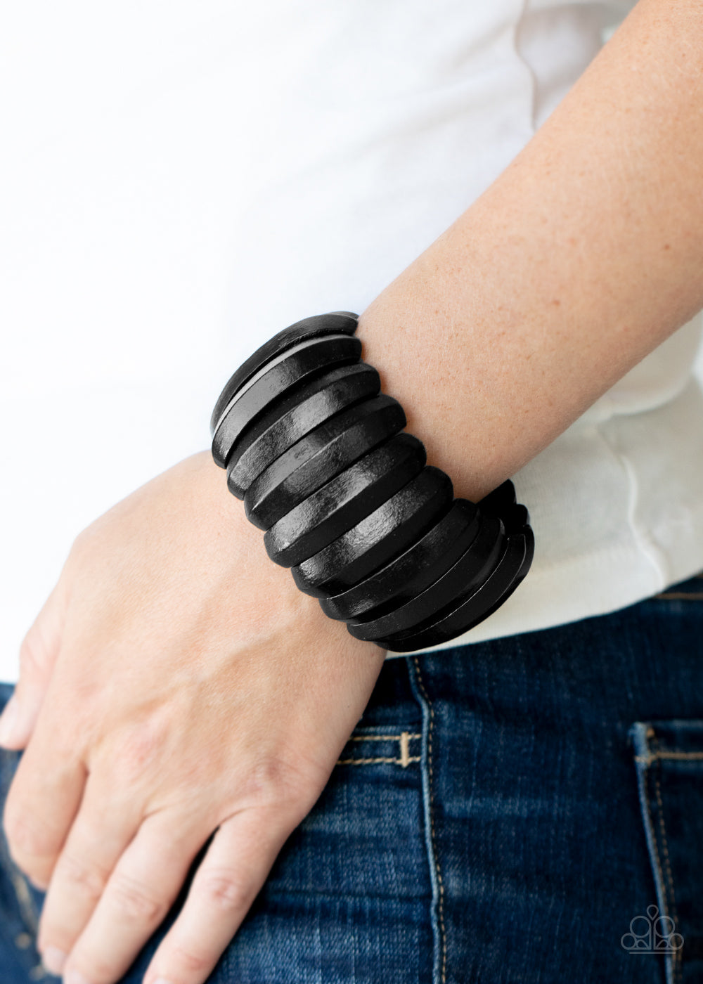 Paparazzi Accessories-Colorfully Congo Black Wood Bracelet