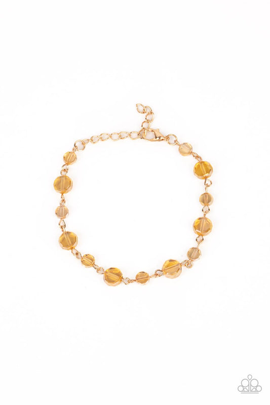 Paparazzi Accessories-Colorfully Cosmic Gold Crystal Bead Bracelet