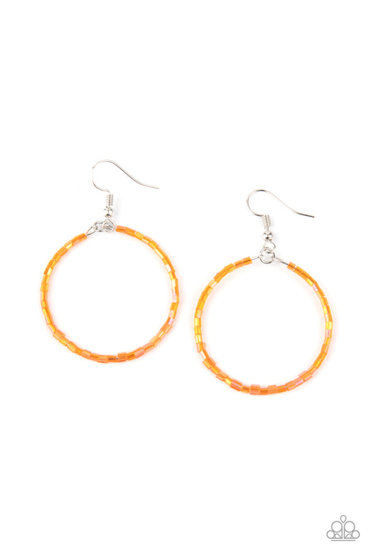 Paparazzi Accessories-Colorfully Curvy Orange Earrings