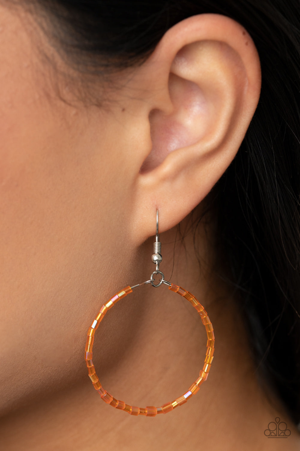 Paparazzi Accessories-Colorfully Curvy Orange Earrings