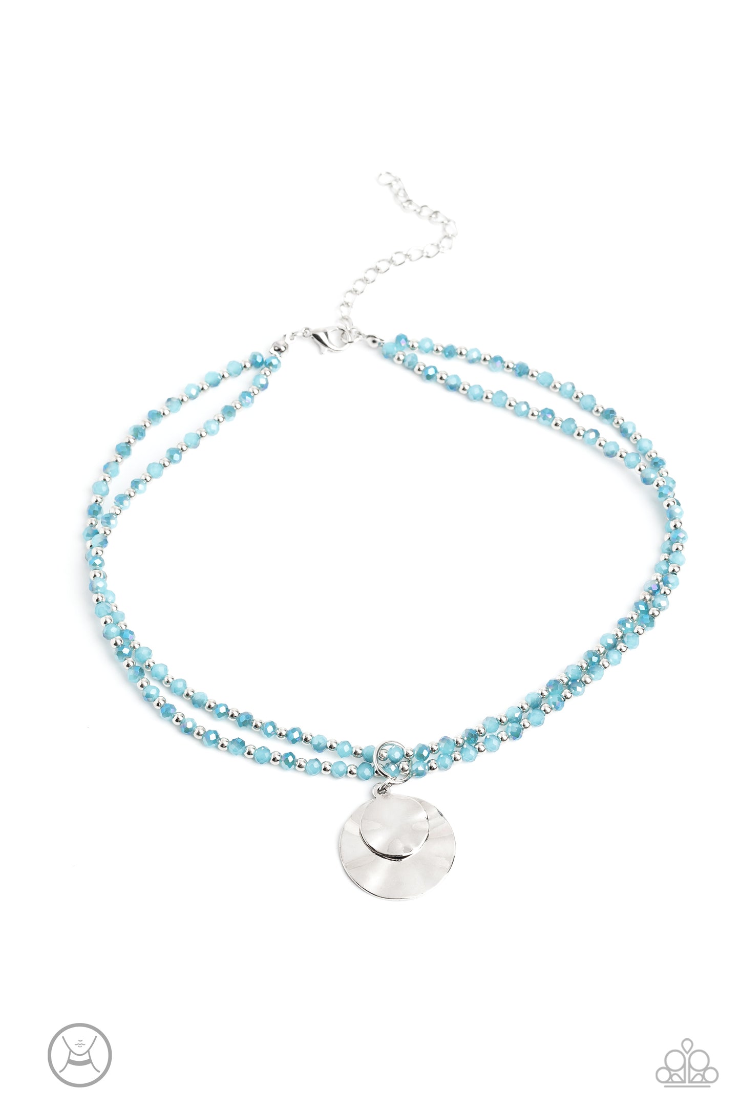Paparazzi Accessories-Compacted Cosmos Blue Crystal Bead Choker Set