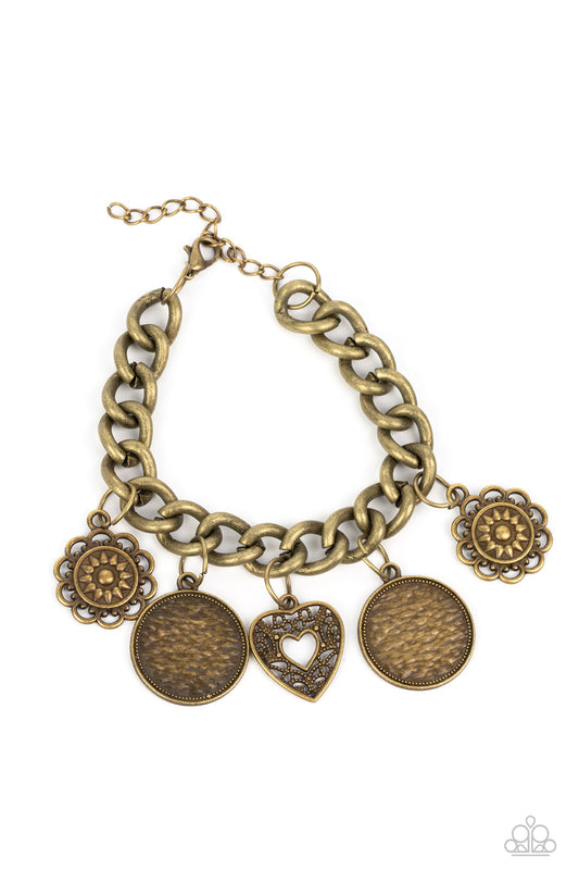 Paparazzi Accessories-Complete CHARM-ony Brass Whimsical Charm Bracelet