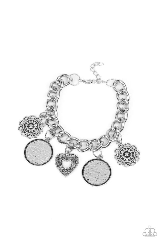 Paparazzi Accessories-Complete CHARM-ony Silver Chunky Charm Bracelet