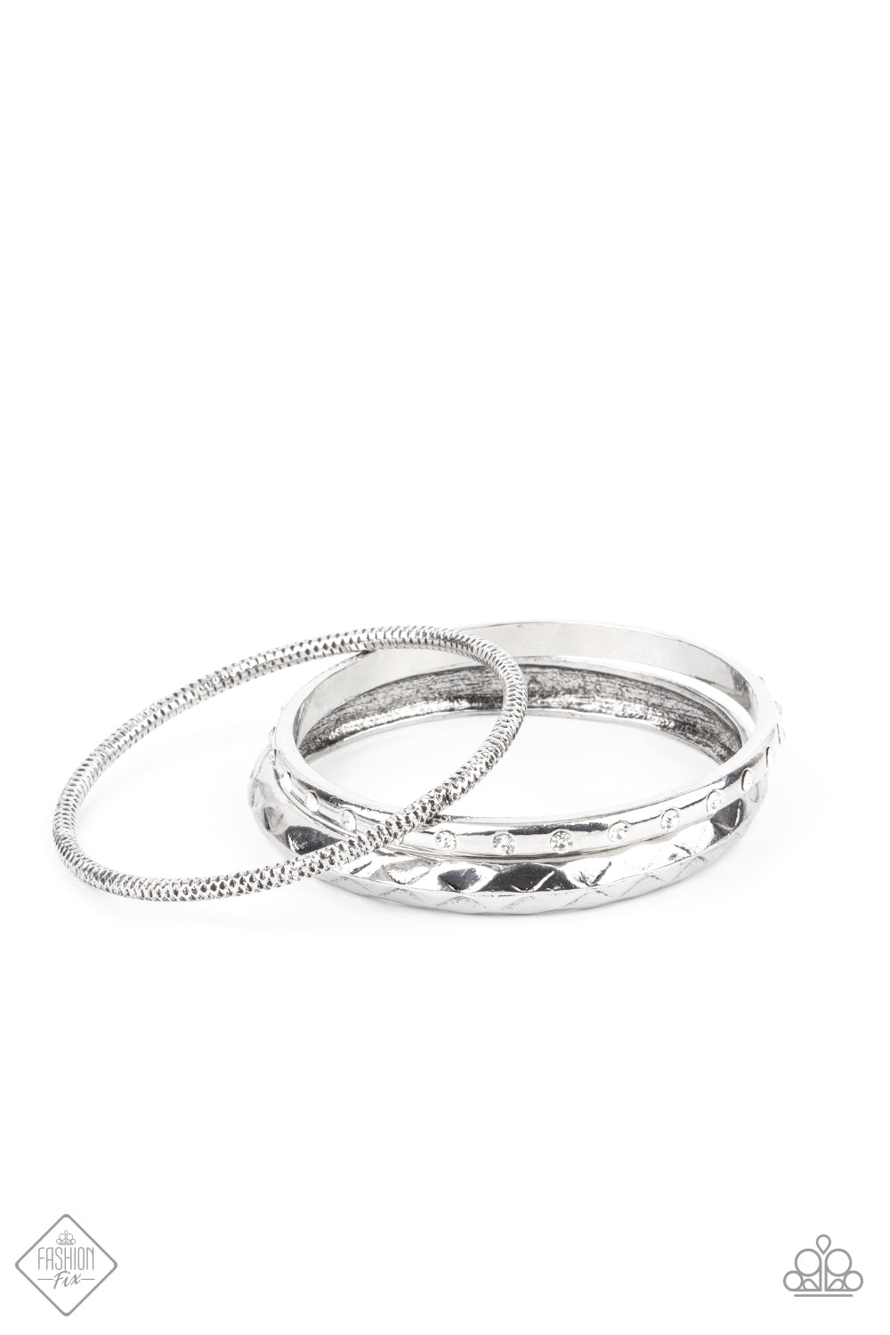 Paparazzi Accessories-Confidently Curvaceous White Rhinestone Geometric Earrings
