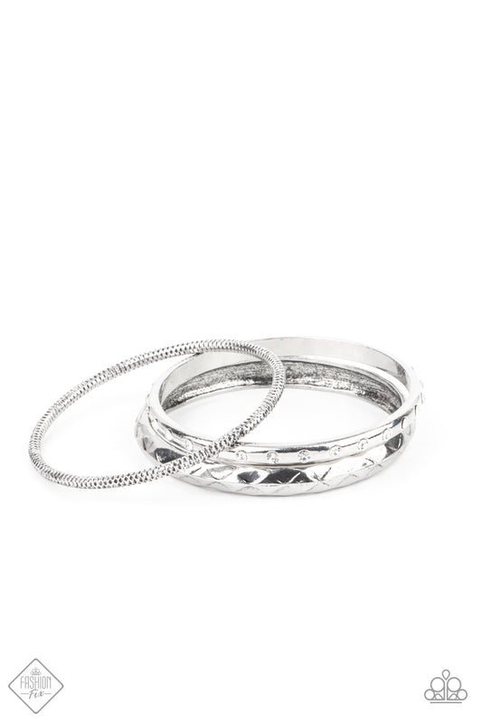 Paparazzi Accessories-Confidently Curvaceous White Rhinestone Geometric Earrings