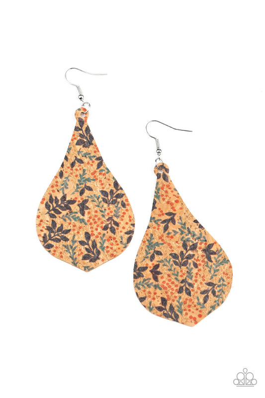 Paparazzi Accessories-Cork Coast Multi Teardrop Earrings
