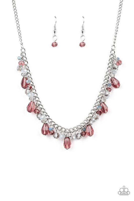 Paparazzi Accessories-Courageously Catwalk Purple Crystal Necklace Set