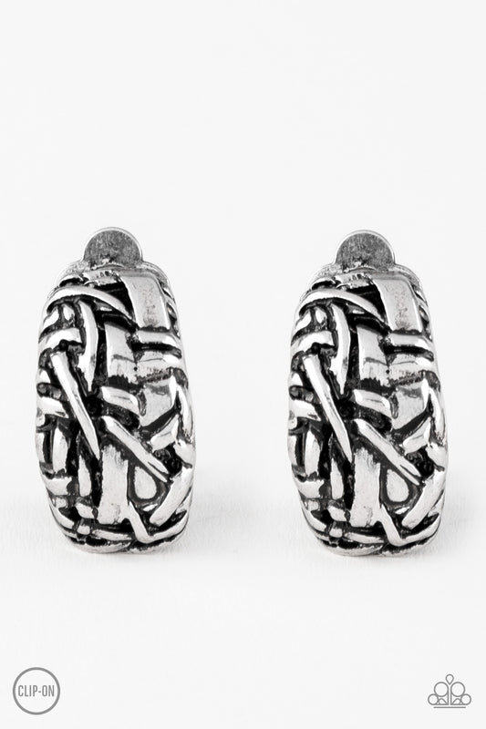 Paparazzi Accessories-Couture Collision Silver Earrings
