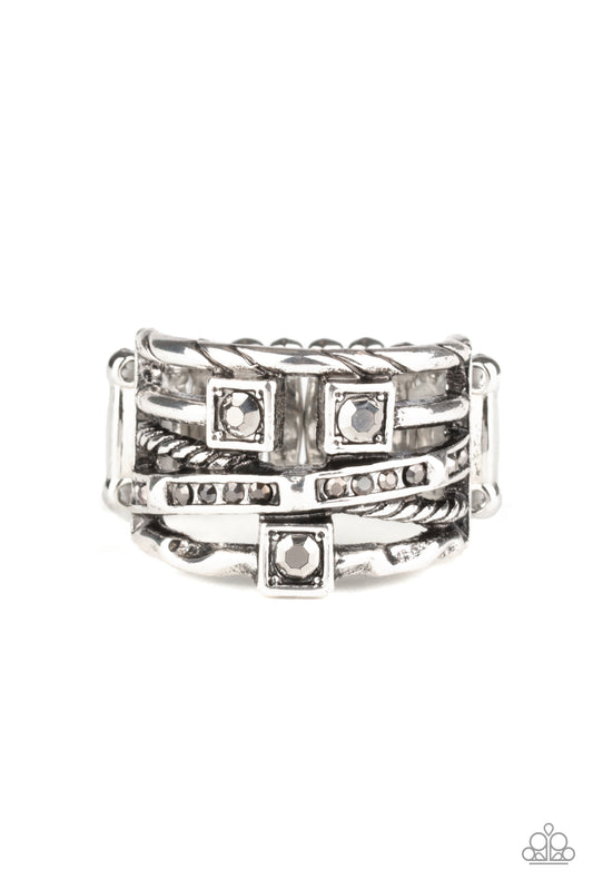 Paparazzi Accessories-Couture Connoisseur Silver Hematite Ring