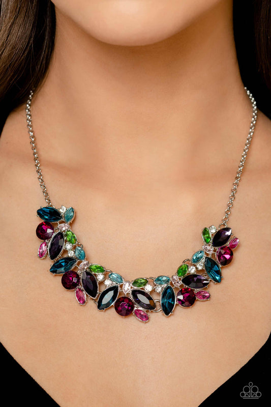 Paparazzi Accessories-Crowning Collection Multi Sparkly Gem Necklace Set