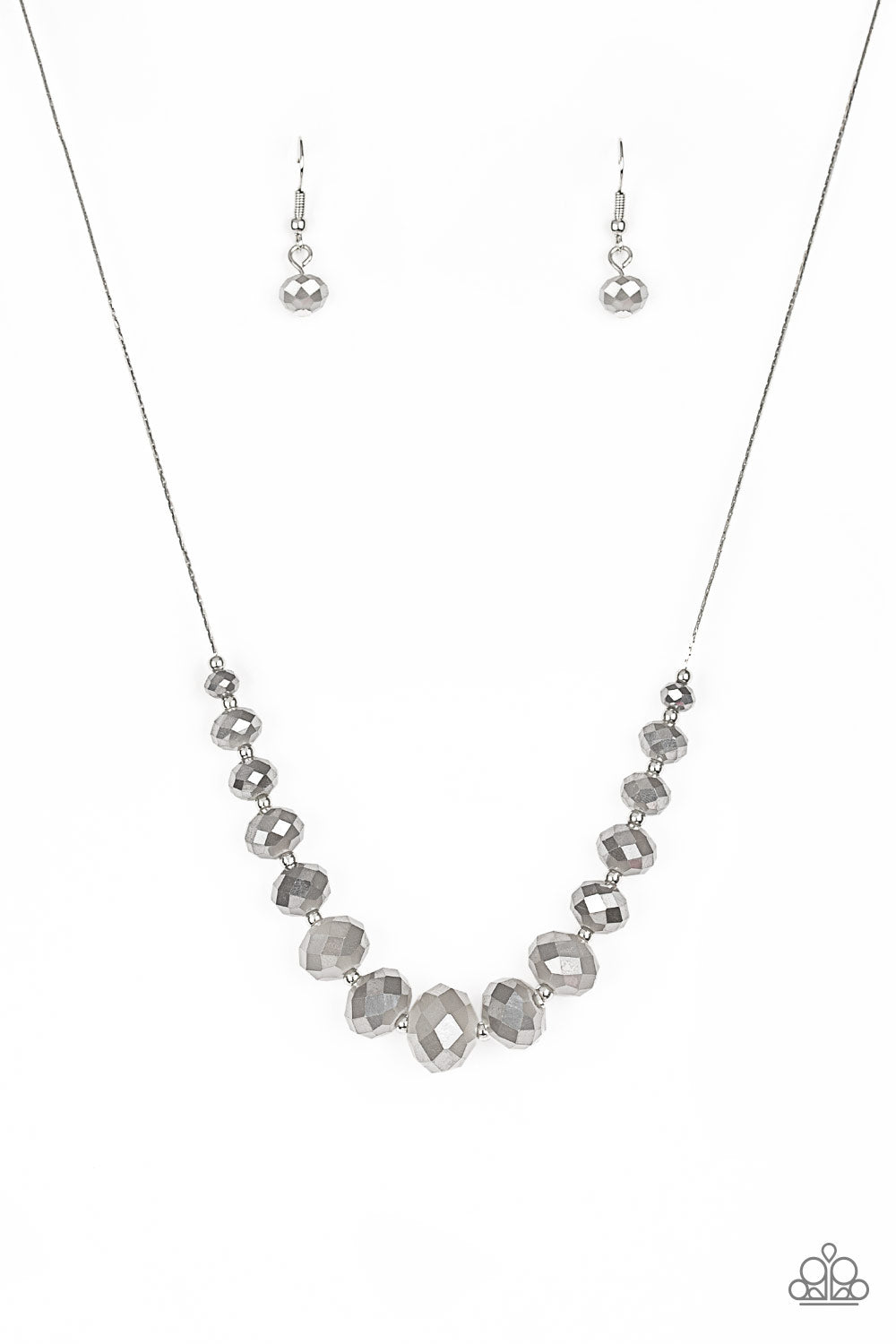 Paparazzi Accessories-Crystal Carriages Silver Crystal Necklace Set