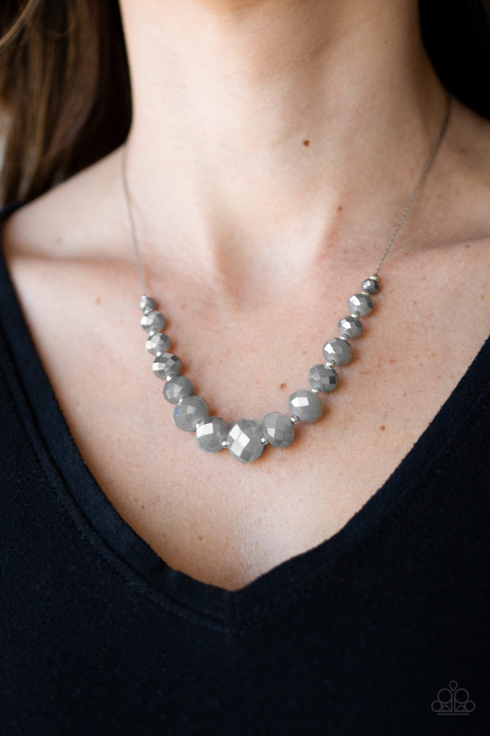 Paparazzi Accessories-Crystal Carriages Silver Crystal Necklace Set