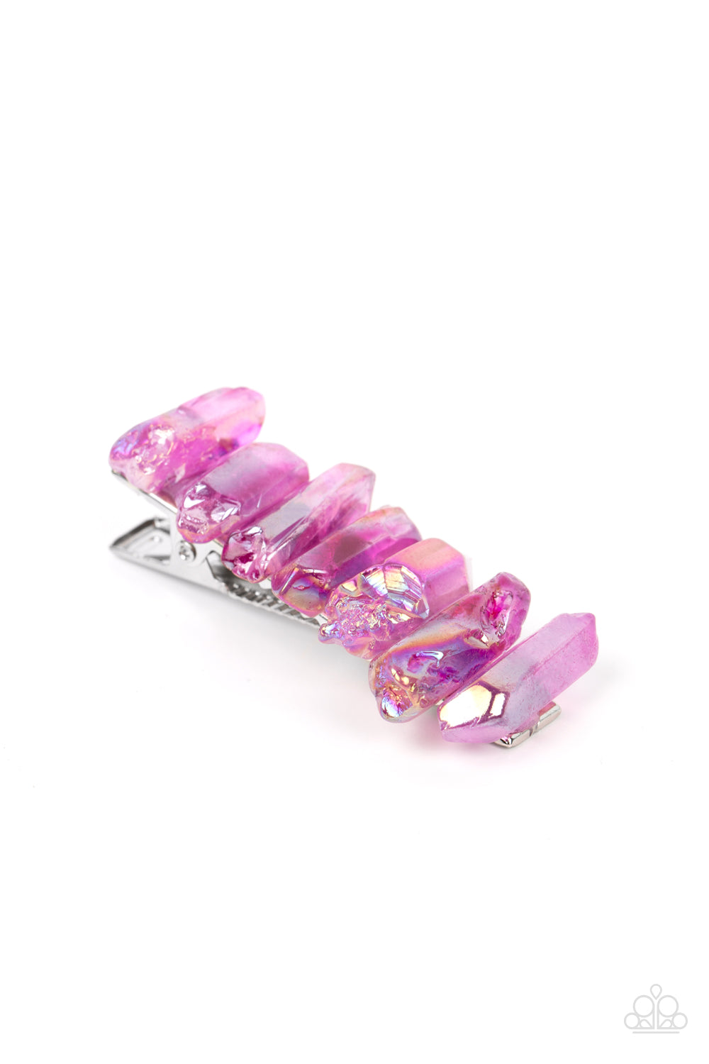 Paparazzi Accessories-Crystal Caves Purple Iridescent Crystal Hair Clip