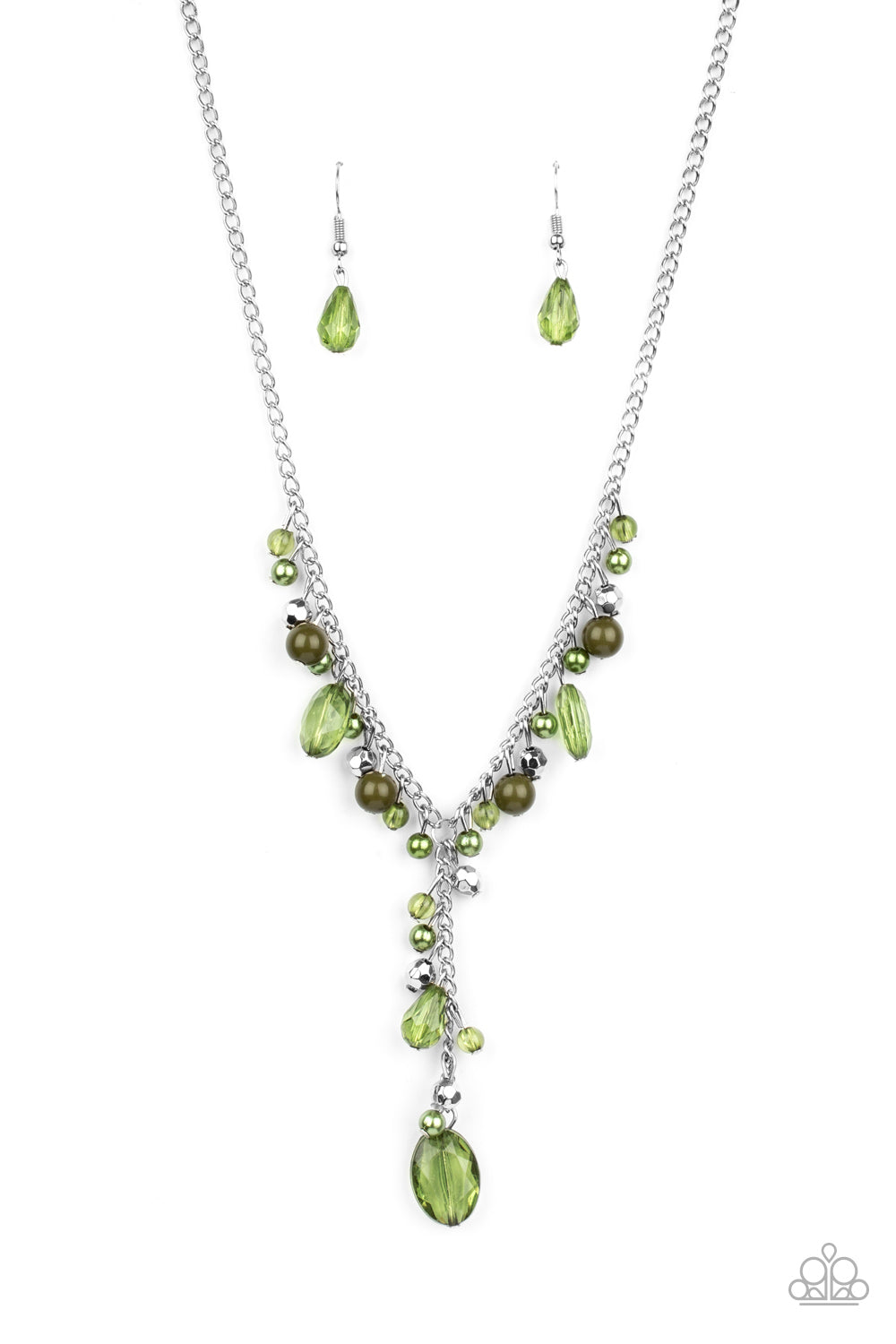 Paparazzi Accessories-Crystal Couture Green Crystal Necklace Set