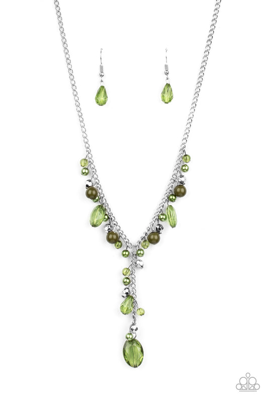 Paparazzi Accessories-Crystal Couture Green Crystal Necklace Set