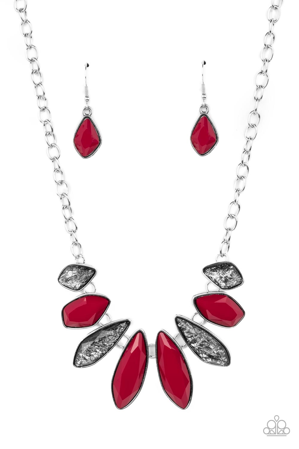 Paparazzi Accessories-Crystallized Couture Red/Shimmery Necklace Set