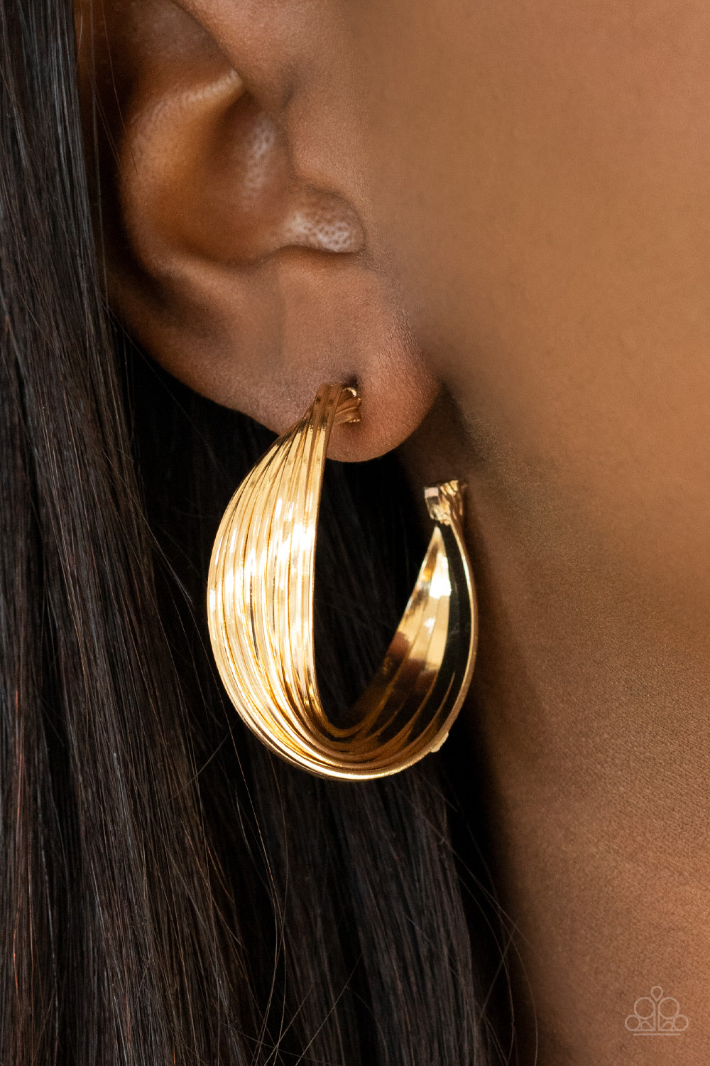 Paparazzi Accessories-Curves In All The Right Places Gold Twist Earrings