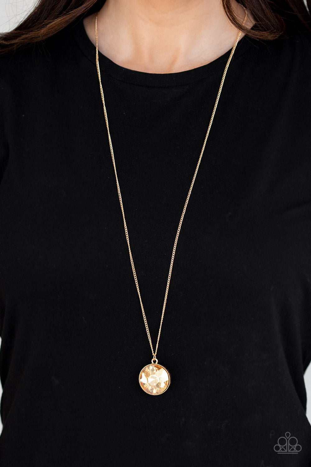 Paparazzi Accessories-Dauntless Diva Gold Gem Necklace Set